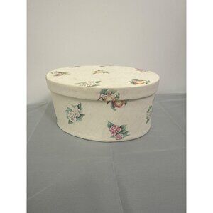 Decorative Floral Oval Jewelry Storage Trinket Vanity Box Storage Container